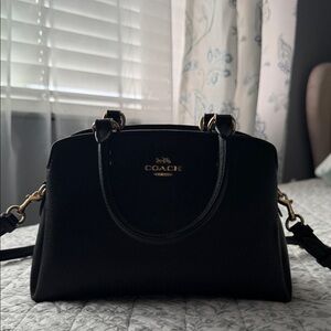 Coach Black Crossbody Bag with Gold Accents